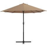 Vanjski suncobran s aluminijskim stupom 460 x 270 cm smeđesivi | shoptok.hr