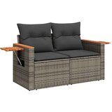 vidaXL 10-dijelni set vrtnih sofa poliratan i bagrem s jastucima sivi | shoptok.hr