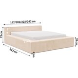 Ropez Bež tapecirani bračni krevet s prostorom za odlaganje s podnicom 160x200 cm Cloe – | shoptok.hr