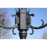 vidaXL Vrtna stupna svjetiljka 3-lanterne 230 cm tamno zelena/crna | shoptok.hr