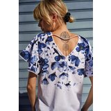 Marisse White Cotton Floral Blouse | Shoptok.si