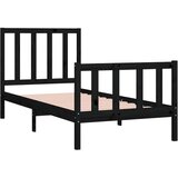  Okvir za krevet od masivnog drva crni 75 x 190 cm mali | shoptok.hr