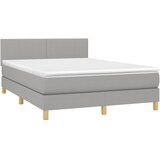  box spring s madracem LED svjetlosivi 140x190 cm tkanina | shoptok.hr
