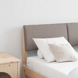 vidaXL Tapecirani uzglavlje Sivo-smeđa 120 cm Čvrsto borovo drvo | shoptok.hr