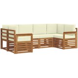  Set vanjskih sofa 6 kom. Prirodna i krem Smeđa 245 x 128,5 x 73 cm | shoptok.hr