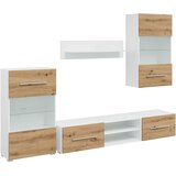 TV elementi od 5 dijelova s LED rasvjetom, umjetni hrast, inženjersko drvo | shoptok.hr