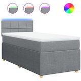 Box spring krevet s madracem svjetlosivi 90x190 cm od tkanine | shoptok.hr