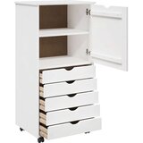  Gležnji kabinet Bela 53 x 39 x 103 cm Masivno borovo les, (5000263245) | Shoptok.si
