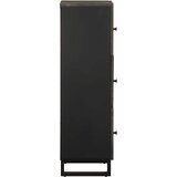  Visoka komoda crna 40 x 33 x 110 cm od masivnog drva manga | shoptok.hr