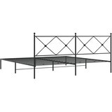  Metalni okvir za krevet s uzglavljem crni 200x200 cm | shoptok.hr
