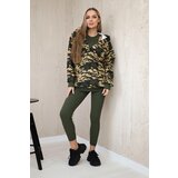 Kesi 3-piece MOOR set of sweatshirt, top and leggings khaki + beige | shoptok.hr
