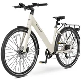 Zorya gradski električni bicikl s niskim okvirom 28 inča, 360 Wh, bijeli