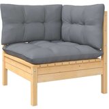 vidaXL Vrtni dvosjed sa sivim jastucima od masivne borovine | shoptok.hr