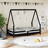  Okvir za dječji krevet crni 80 x 160 cm od masivne borovine | shoptok.hr