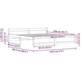  Konstrukcija postelje Voščeno rjava 180 x 200 cm Trdna borovina | Shoptok.si