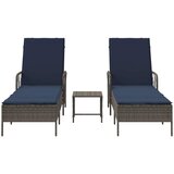  Ležaljka 3 pcs Siva i tamnoplava 200 x 55 x 92 cm poliratan | shoptok.hr