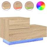  Noćni ormarić s LED svjetlima boja hrasta sonome 70x36x40,5 cm | shoptok.hr