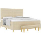  Krevet s opruga kutije s uzglavljem Krema 200 x 180 cm tkanina | shoptok.hr