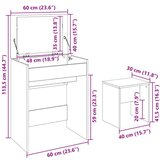 vidaXL Toaletni stolić sa stolcem boja hrasta sonome 60x40x113,5 cm | shoptok.hr