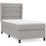 Box spring krevet s madracem svjetlosivi 90x190 cm od tkanine | shoptok.hr