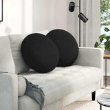  Jastučići za sjedenje 2 pcs Crna Ø50 x 19 cm tkanina | shoptok.hr