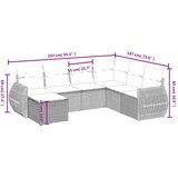 vidaXL 7-dijelni set vrtnih sofa od poliratana s jastucima smeđi | shoptok.hr