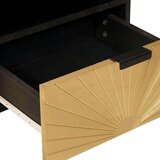 vidaXL Kava Stol Crna i zlatna 80 x 54 x 40 cm masivno drvo manga | shoptok.hr