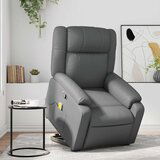 Maison Chic masažni naslanjač - Relax naslanjač s funkcijo vstajanja sivo umetno usnje, (22062623) | Shoptok.si