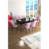 Hanah home Hanah Kućni set Trpezarijski sto i 6 stolica Han, Roza-crna | Eponuda.ba