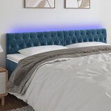 vidaXL LED posteljno vzglavje temno modro 200x7x78/88 cm žamet Cene