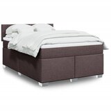 vidaXL Box spring postelja z vzmetnico temno rjava 140x200 cm blago Cene