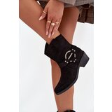 Boto Women's Cowboy Boots with Heel with Decorative Detail Black Halivine | Shoptok.si
