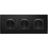 Legrand Trostruka kućna utičnica SCHUKO 250V/16A NILOE crna Cene