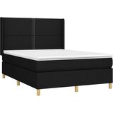 Box spring postelja z vzmetnico črna 140x200 cm blago, (20726007) | Shoptok.si