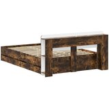  Okvir kreveta s pohranom Dimljeni hrast 135 x 190 cm | shoptok.hr