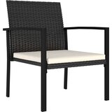 Poli 3-dijelni vrtni blagovaonski set od poliratana crni | shoptok.hr