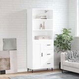  Visoka komoda bijela 69 5x34x180 cm konstruirano drvo | shoptok.hr