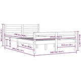  Okvir za krevet od masivnog drva 135 x 190 cm bračni | shoptok.hr
