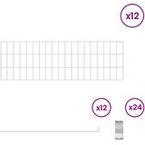  Ograda za vrt s kolčićima 12 pcs 95 x 30 cm Mesh Srebrna | Eponuda.com