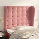  Uzglavlje s ušima ružičasto 93x23x118/128 cm baršunasto | shoptok.hr