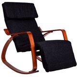  Stolica za ljuljanje ModernHome – s podesivim osloncem za noge i drvenim naslonima za ruke | shoptok.hr