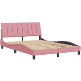  Posteljni okvir z vzglavjem roza 120x200 cm žamet, (21081591) | Shoptok.si