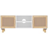 TV ormarić bijeli 105x30x40 cm od borovine i prirodnog ratana | Eponuda.ba