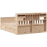 vidaXL Krevet s regalom za knjige bez madraca 180x200 cm od borovine | shoptok.hr