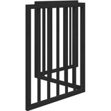 vidaXL Vrata za pse s 3 panela sklopiva crna 150 cm od drva topole | shoptok.hr