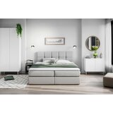 Livetastic POSTELJA Z VZMETNICO 180 cm x 220 cm , les, tekstil, leseni material svetlo siva | Shoptok.si