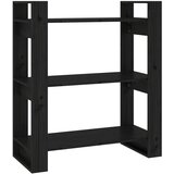 Maison Chic Knjižna omara - Knjižni regal črna 80x35x91 cm trdna borovina, (21724874) Cene