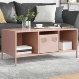 vidaXL Klubska mizica roza 101,5x50x43,5 cm valjano jeklo | Shoptok.si