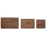  Stol za slaganje 3 pcs Smeđa Čvrsto mahagonijevo drvo | shoptok.hr