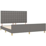  Posteljni okvir z vzglavjem temno siv 160x200 cm blago, (20905618) | Shoptok.si
